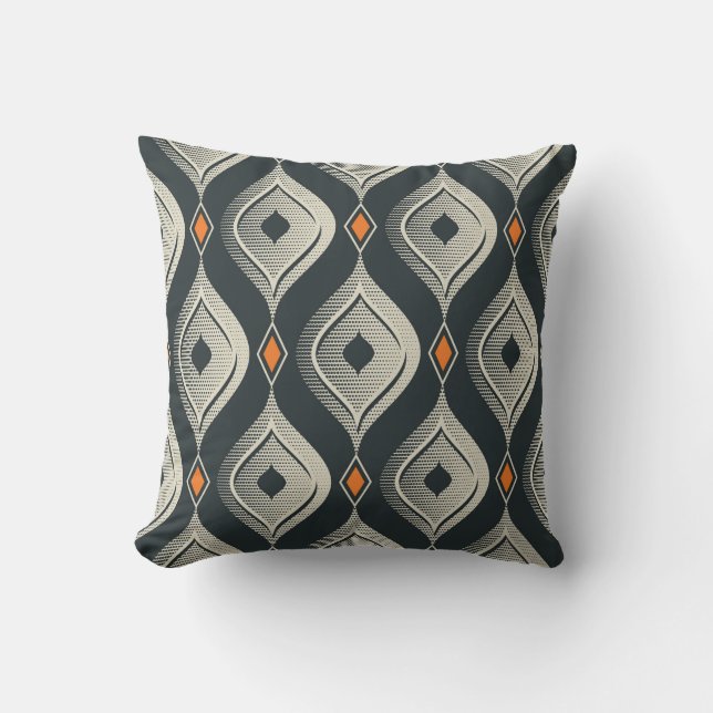 seamless vintage pattern throw pillow (Front)