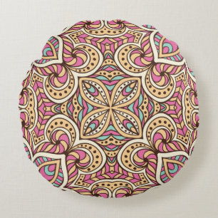 Seamless vintage pattern. Vintage decorative eleme Round Pillow