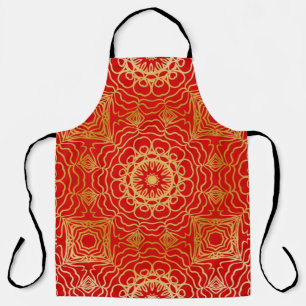 Seamless vintage pattern with abstract floral and apron