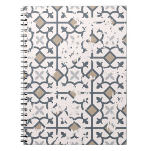 Seamless vintage pattern with an effect of attriti notebook