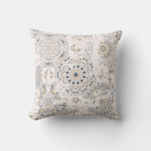Seamless vintage pattern with an effect of attriti throw pillow