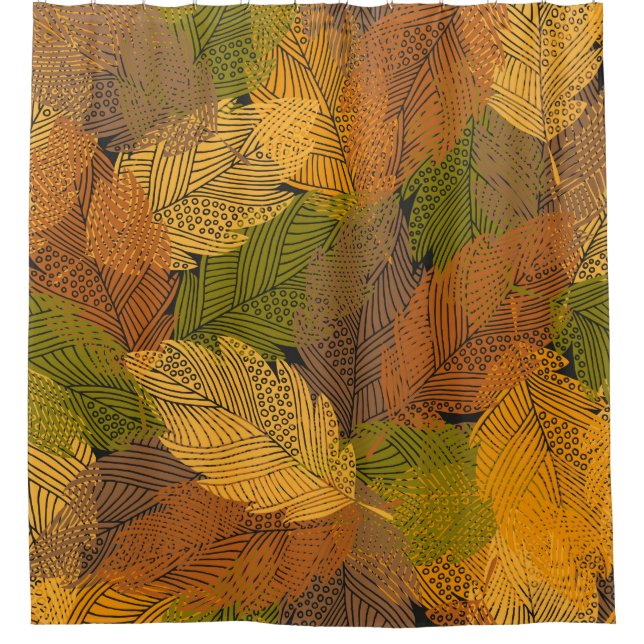 seamless vintage pattern with leaves in yellow col (Front)