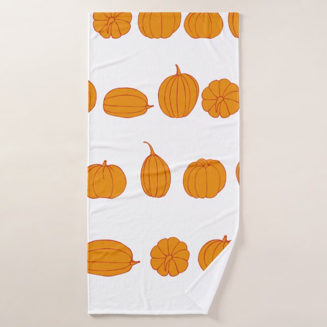 Seamless vintage pattern with pumpkinsvintage, agr bath towel (Bath Towel)