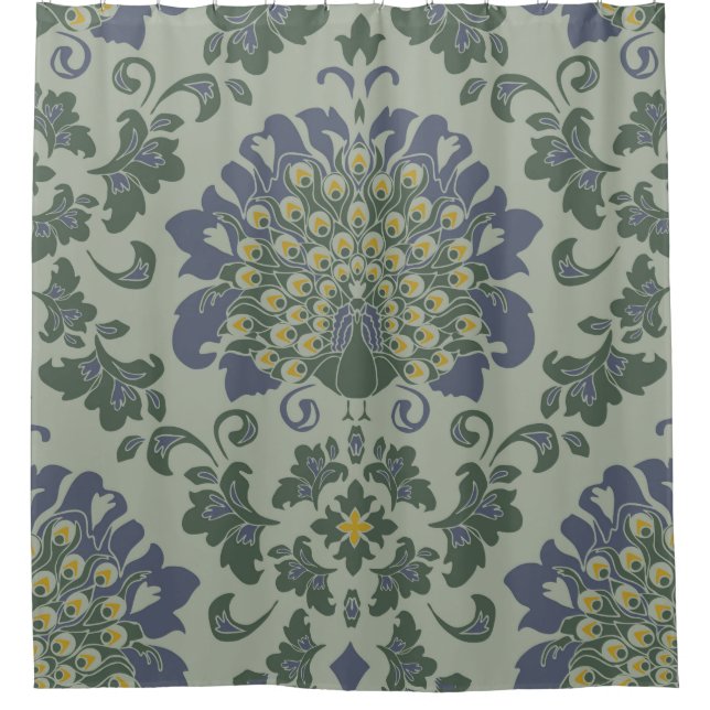 Seamless vintage pattern with romantic bird on blu (Front)