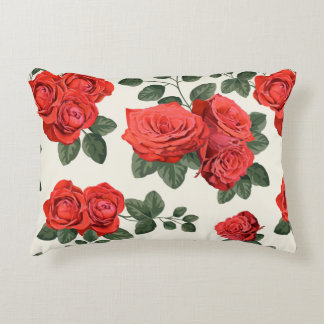 Seamless vintage pattern with roses accent pillow
