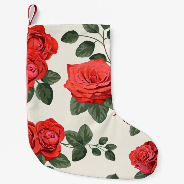 Seamless vintage pattern with roses small christmas stocking (Front)