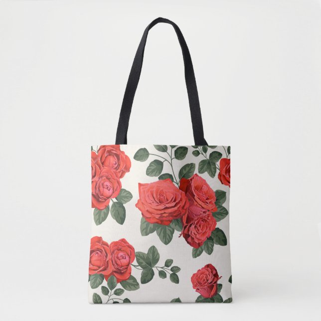 Seamless vintage pattern with roses tote bag (Front)