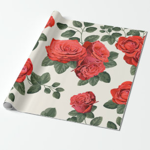 Seamless vintage pattern with roses wrapping paper