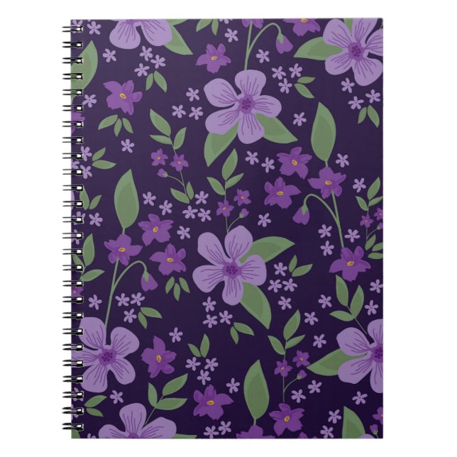 Seamless vintage pattern. wonderful lilac and purp notebook (Front)