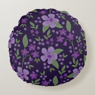 Seamless vintage pattern. wonderful lilac and purp round pillow