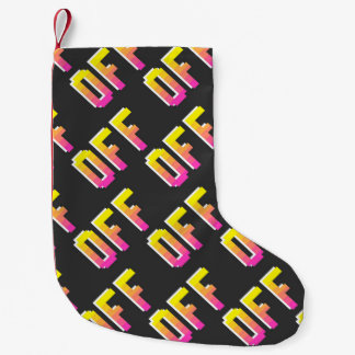 Seamless vintage pixel off signs pattern. Outline  Small Christmas Stocking