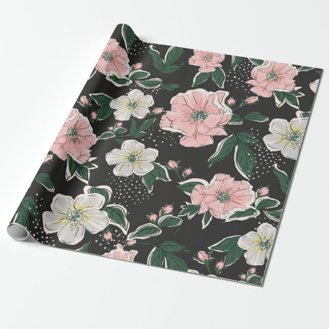 Seamless Vintage print background Vintage pattern Wrapping Paper (Unrolled)