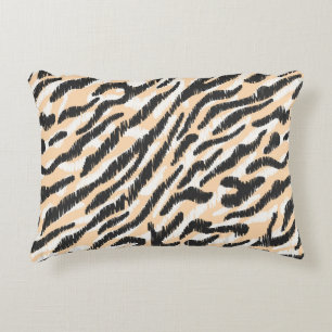Seamless vintage scribble zebra leopard fur patter accent pillow