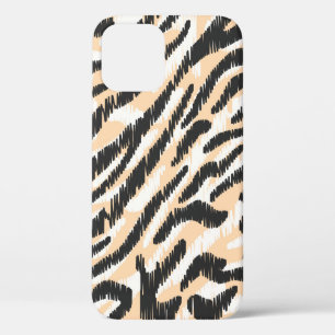 Seamless vintage scribble zebra leopard fur patter iPhone 12 case