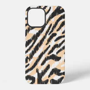 Seamless vintage scribble zebra leopard fur patter iPhone 12 case