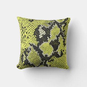 Seamless vintage snake animal skin pattern. Snakes Throw Pillow