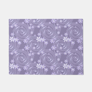 Seamless violet swirl lavander colour flowers flor doormat