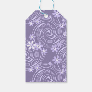 Seamless violet swirl lavander colour flowers flor gift tags