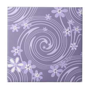 Seamless violet swirl lavander colour flowers flor tile