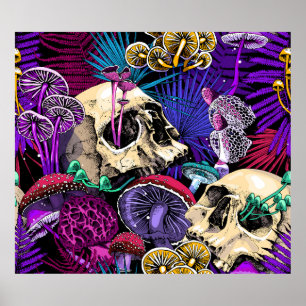 Seamless wallpaper pattern. Bright Magic Psychedel Poster