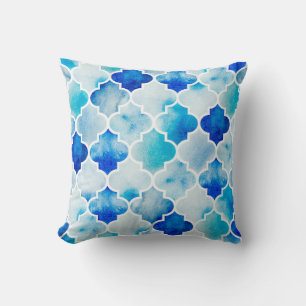 Seamless watercolor background. Beautiful hand dra Throw Pillow