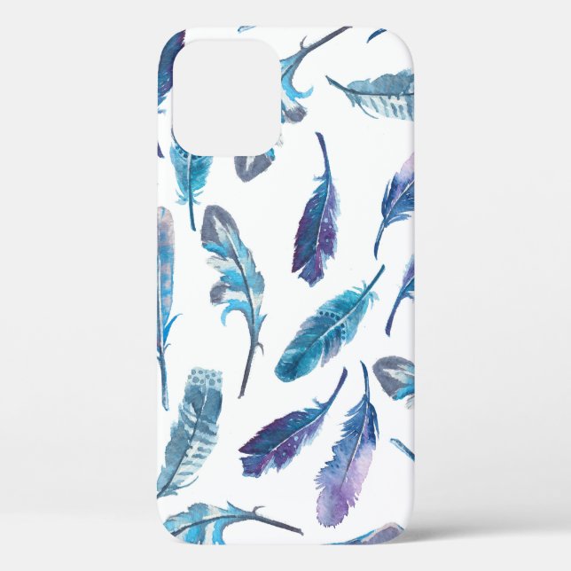 Seamless watercolor feather pattern Case-Mate iPhone case (Back)
