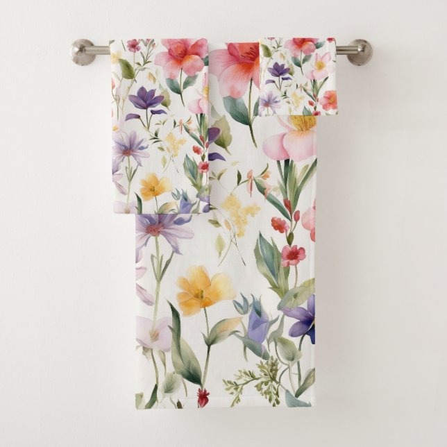 Seamless watercolor flowers pattern (En situation)