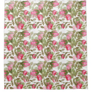 Seamless watercolor flowers pink roses floral roma