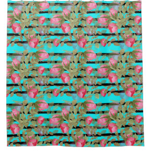 Seamless watercolor flowers pink roses floral roma