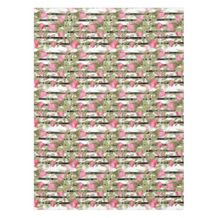 Seamless watercolor flowers pink roses floral roma tablecloth