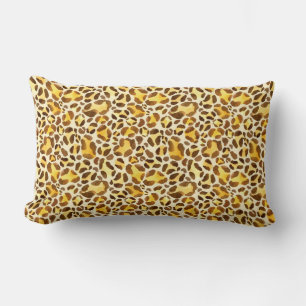 Seamless watercolor leopard pattern lumbar pillow