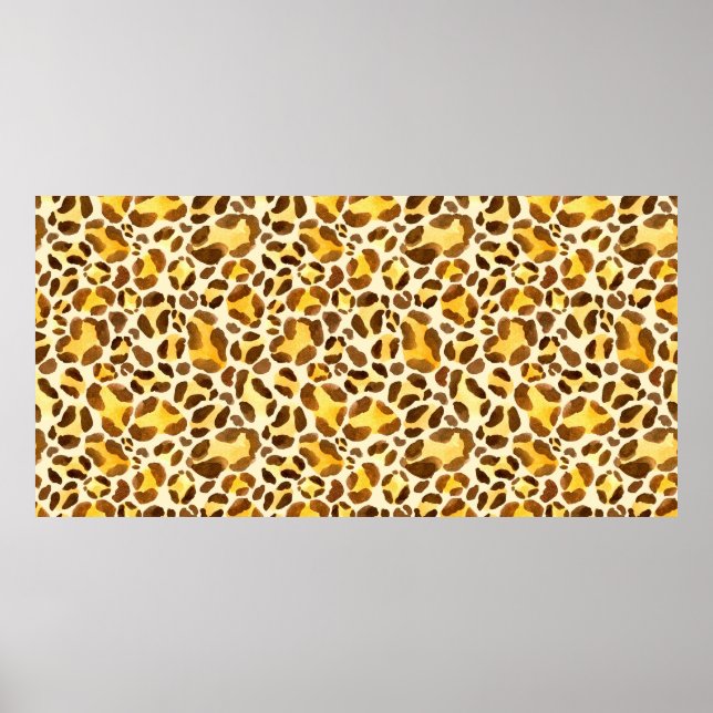 Seamless watercolor leopard pattern poster (Front)