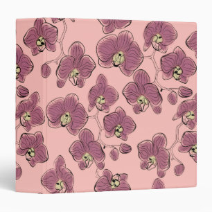 Seamless watercolor orchids phalaenopsis flowers b binder