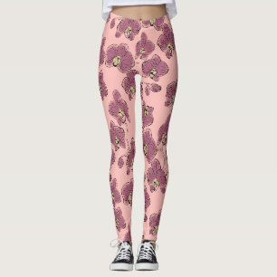 Seamless watercolor orchids phalaenopsis flowers p leggings