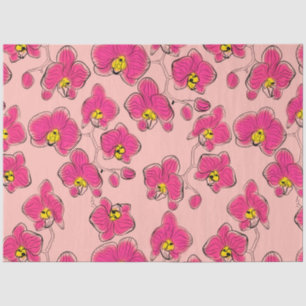 Seamless watercolor orchids phalaenopsis flowers p tissue paper