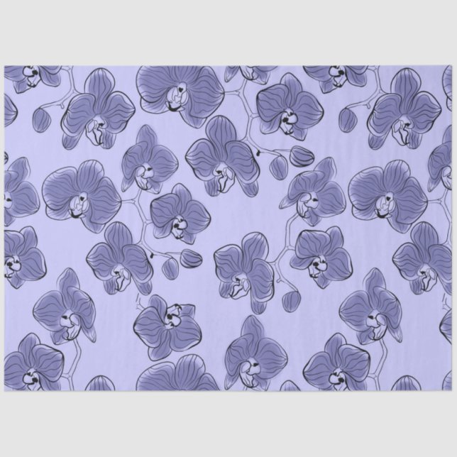 Seamless watercolor orchids phalaenopsis flowers r tissue paper (Front)