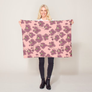 Seamless watercolor orchids phalaenopsis flowers w fleece blanket