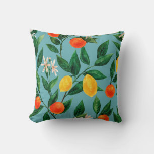 Seamless watercolor pattern. An ornament made of b Throw Pillow