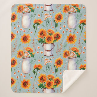 Seamless watercolor pattern with bright sunny colo sherpa blanket