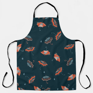 Seamless watercolor pattern with funny umbrella apron