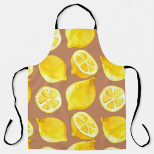 Seamless watercolor pattern with lemons apron