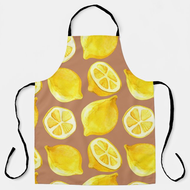 Seamless watercolor pattern with lemons apron (Front)