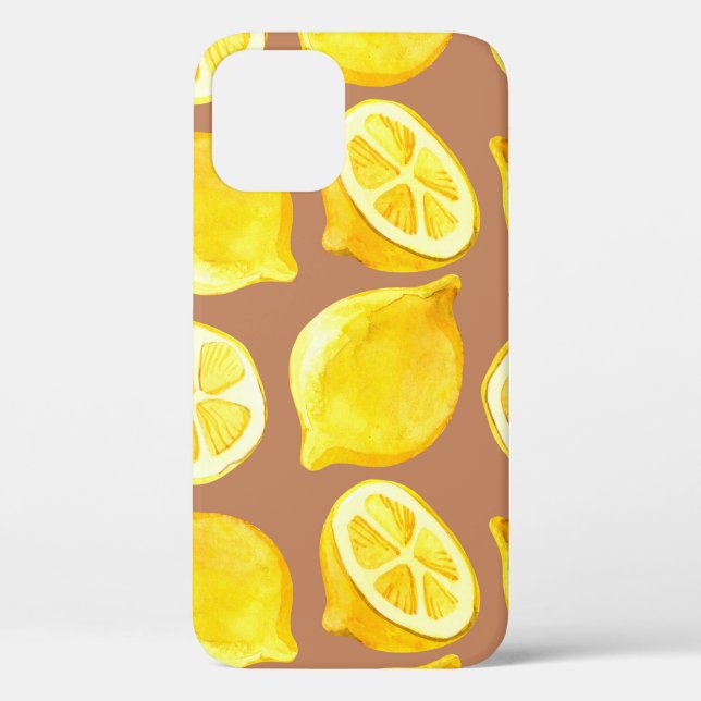 Seamless watercolor pattern with lemons Case-Mate iPhone case (Back)