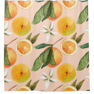 Seamless watercolor pattern with tangerines