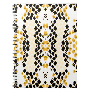 Seamless Watercolor Snakeskin. Alligator Leather W Notebook