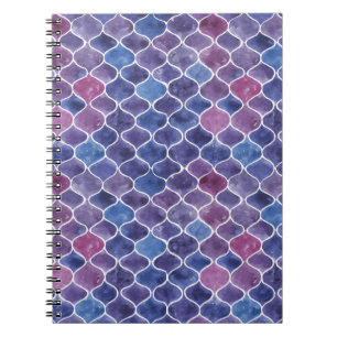 Seamless Watercolor Violet Floral Pattern Notebook