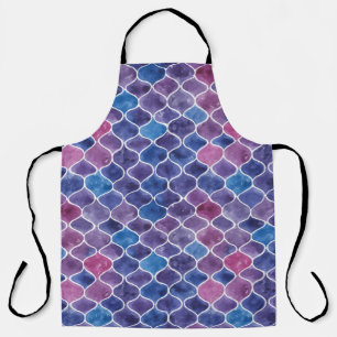 Seamless watercolor violet pattern apron
