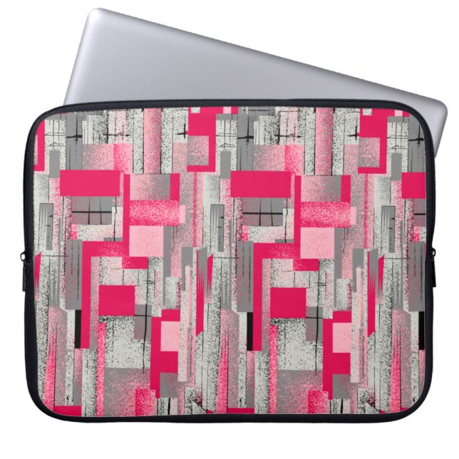 seamless watercolour digital patchwork pattern laptop sleeve (Front)