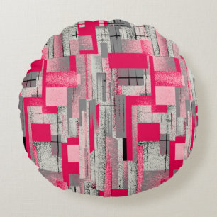 seamless watercolour digital patchwork pattern round pillow