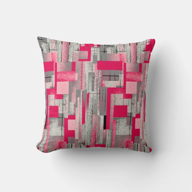 seamless watercolour digital patchwork pattern throw pillow (Front)